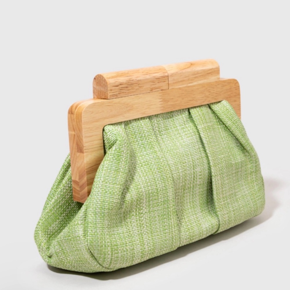 Green Wooden Frame Clutch
